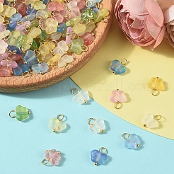 蝶のアクリルチャーム50個  304ステンレススチールループ付き  ゴールド  12mm  穴：3mm&nbsp;HJEW-YW00234-01