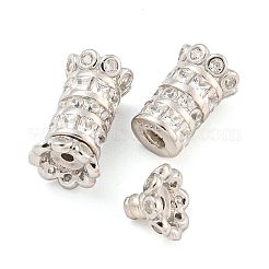 ラインストーンの留め金が付いたスターリングシルバー925個  花  プラチナメッキ  11x6x6mm  穴：1.2mm&nbsp;STER-B005-41A-P
