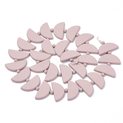 ラバー加工アクリルビーズ  半円  ピンク  18x38x5mm  穴：1.5mm&nbsp;MACR-T011-14D