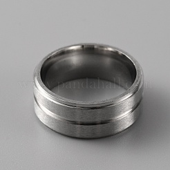 316 Stainless Steel Grooved Finger Ring for Women&nbsp;RJEW-WH0010-03B-P