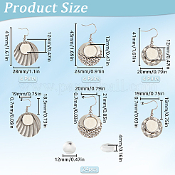 Blank Dome 316 Surgical & 304 Stainless Steel Dangle Earrings DIY Making Kit&nbsp;DIY-SC0024-45