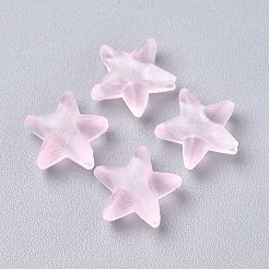 スター型マスク用紐留めアジャスターPVCプラスチックコードロック  アンチスリップコードバックル  ロープアジャスター  ラベンダーブラッシュ  10.5x10.5x4mm  穴：2.5x4mm&nbsp;KY-D013-02G