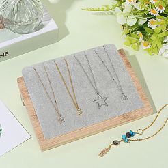 Wooden Slant Back Necklace Organizer Jewelry Display Stands&nbsp;AJEW-WH20033-046D