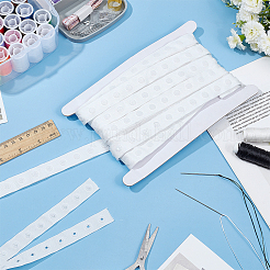 スナップボタンテープ  ポリエステルファスナートリムリボン DIY 縫製工芸品  厚紙ディスプレイカード1枚付き。  ホワイト  3/4インチ（18mm）&nbsp;OCOR-FH0001-29B