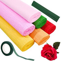 6 Rolls 6 Colors Handmade Crepe Paper&nbsp;DIY-CP0012-89E