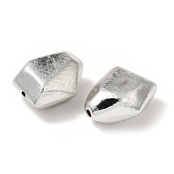 UVメッキ CCB プラスチックビーズ  テクスチャー  ナゲット  銀  26x22x13mm  穴：2.5mm&nbsp;FIND-Z066-07