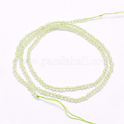 天然石プレナイトビーズ連売り  多面カット  ラウンド  3mm  穴：0.5mm  約132個/連  15.7インチ（40cm）&nbsp;G-F509-30-3mm
