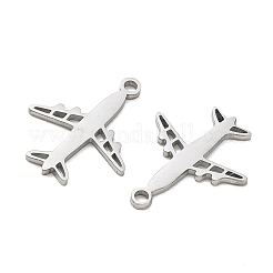 304ステンレスペンダント  飛行機チャーム  切り取る  ステンレス鋼色  23x17x1.3mm  穴：2mm&nbsp;SA-CBAAC28-33P