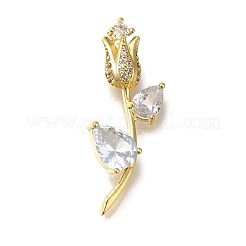 Rack Plating Brass Micro Pave Cubic Zirconia Pendants&nbsp;KK-G500-31B-G