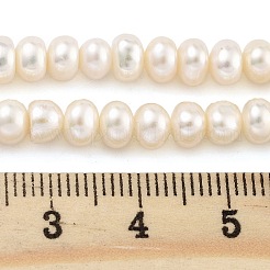 天然養殖淡水パールビーズ連売り  ロンデル  グレード5a+  モカシン  5~6mm  穴：0.6mm  約41個/連  7.48 ~7.68インチ（19~19.5cm）&nbsp;PEAR-C003-34B