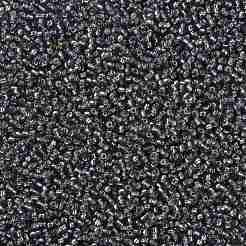 MIYUKIラウンドロカイユビーズ  日本製シードビーズ  （rr21)シルバーライニンググレー  8/0  3mm  穴：1mm  約422~455PCS /ボトル  10 G /ボトル&nbsp;SEED-JP0009-RR0021