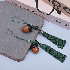 Sandalwood Acorn Pendants Decorations&nbsp;HJEW-WH0039-30