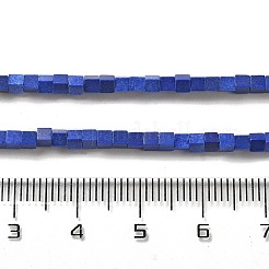 天然石瑪瑙ビーズ連売り  キューブ  染め＆加熱  ブルー  2~2.5x2.5~3.5x2.5~3mm  穴：0.4mm  約157~165個/連  14.96~15.75''（38~40センチメートル）&nbsp;G-B064-A15