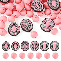 56Pcs 4 Styles Silicone Beads&nbsp;FIND-TA0010-75B