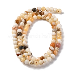Natural Yellow Jade Beads Strands&nbsp;G-F591-17-4MM