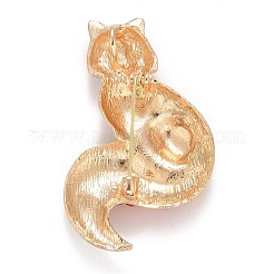Rhinestone Fox Badge&nbsp;JEWB-E013-05G-01