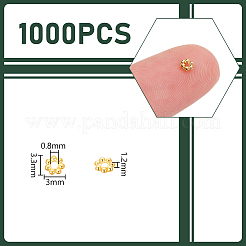チベットスタイルの合金デイジースペーサービーズ1000個  カドミウムフリー＆鉛フリー  花  ゴールドカラー  4x1.5mm  穴：1mm  1000個/セット&nbsp;FIND-UN0004-20G