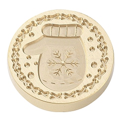 クリスマスシリーズ ワックスシーリング 真鍮スタンプヘッド  ワックスシーリングスタンプ用  ゴールドカラー  手袋  25x14mm  内径：7.5mm&nbsp;AJEW-M037-01G-23