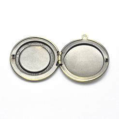 Brass Locket Pendants&nbsp;KK-F717-36AB-NR