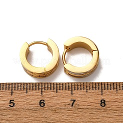 304ステンレススチールフープピアス  316ステンレス鋼と白いシェル  イオンプレーティング（ip）  18KGP本金メッキ  13x5mm&nbsp;EJEW-D331-14G