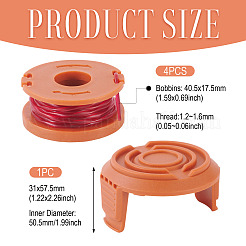 5個 wa0010 トリマー交換用ラインスプール キャップ付き worx ストリングトリマー用  チョコレート  0.065インチ  10フィート/個&nbsp;FIND-TAC0011-128E