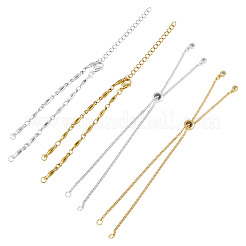 2 Sets 2 Styles 304 Stainless Steel Bar Link Chain Bracelet Making&nbsp;AJEW-TA0001-77