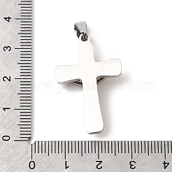 304ステンレスペンダント  宗教 イエス 十字架 チャーム  ゴールデン·ステンレス鋼色  32x20x6mm  穴：7x4mm&nbsp;STAS-G378-08GP
