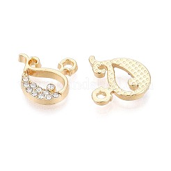 合金&クリスタルラインストーンペンダント  クジラのチャーム  ライトゴールド  14x15x2mm  穴：1.6mm&nbsp;PALLOY-T095-02KCG