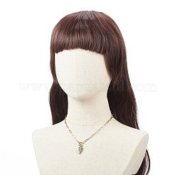 Alloy Heart Pendant Necklace with Brass Paperclip Chains for Woman&nbsp;NJEW-JN04081