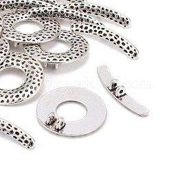 チベット風合金マンテル  カドミウムフリー＆ニッケルフリー＆鉛フリー  ドーナツ  アンティークシルバー  31mm  穴：1.5mm&nbsp;LF10975Y-NF