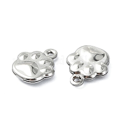 変色しない304ステンレススチールチャーム  足のプリントのチャーム  ステンレス鋼色  12x10x3mm  穴：1mm&nbsp;STAS-L024-013P
