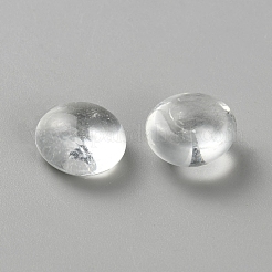透明ガラスビーズ  穴がない  フラットラウンド  透明  14~14.5x8mm&nbsp;GLAA-WH0030-45A