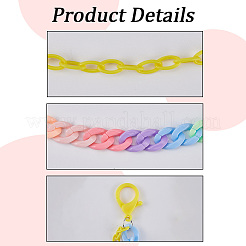 2Pcs 2 Colors Resin Double Layer Chain Belts for Pants&nbsp;AJEW-GF0011-20B