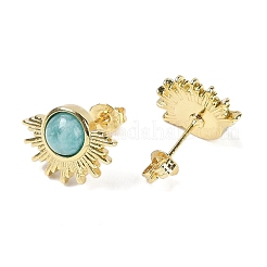 Natural Amazonite Stud Earrings&nbsp;EJEW-K288-01G-07