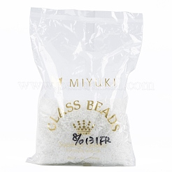 MIYUKIラウンドロカイユビーズ  日本製シードビーズ  8/0  （rr131f）マットクリスタル  8/0  3mm  穴：1.1mm  約19000~20500個/ポンド&nbsp;SEED-G008-RR0131FR