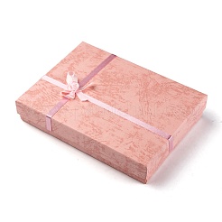 花（色はランダム配送）とスポンジが入ったジュエリー厚紙箱  長方形  ピンク  160x120x30mm&nbsp;CBOX-R023-4