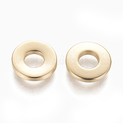 201ステンレススチールスペーサービーズ  ドーナツ  ゴールドカラー  9x1.5mm  穴：3.5mm&nbsp;STAS-L233-064D-G