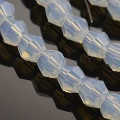 ファセット双円錐形のオパールビーズ連売り  ゴーストホワイト  4x4mm  穴：0.8~1mm  約82~85個/連  30.5~31cm&nbsp;EGLA-P017-01