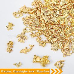 120Pcs 10 Style Alloy Cabochons & Links & Beads&nbsp;FIND-OC0001-18