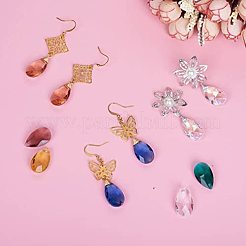 ガラスチャーム  クリスタルのサンキャッチャー  多面カット  ティアドロップ  ミックスカラー  サイズ：幅さ約13mm  長さ22mm  厚さ8mm  穴：0.8mm&nbsp;X-GLAA-22X13