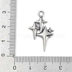 316サージカルステンレスペンダント  星のチャーム  アンティークシルバー  28.5x17x2.5mm  穴：2.2mm&nbsp;STAS-G349-39AS