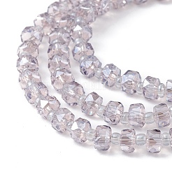 Transparent Electroplate Glass Beads Strands&nbsp;EGLA-F153-PL01