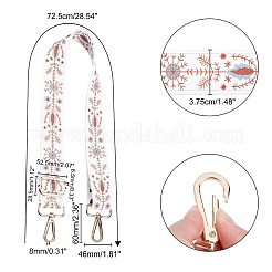 ポリエステルバッグストラップ  合金の留め金付き  バッグ交換用アクセサリー用  ホワイト  72.5x3.75cm&nbsp;FIND-WH0064-78
