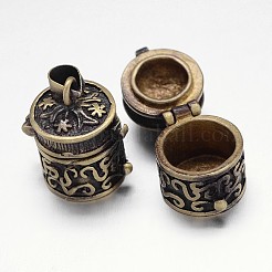 刻まれた列ラックメッキ真鍮祈りボックスペンダント  ウィッシュボックス  ミックスカラー  20x14x18mm  穴：5x3mm&nbsp;KK-L101-37