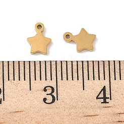 304ステンレススチールチャーム  星のチャーム  ゴールドカラー  6.5x5x1mm  穴：0.7mm&nbsp;STAS-K306-15B-G