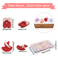 48個12スタイルの樹脂カボション  DIYアクセサリー  ミックスカラー  28~30x22~28.5x5~8mm  4個/スタイル&nbsp;CRES-BY0001-02
