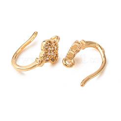 Brass Micro Pave Cubic Zirconia Earring Hooks&nbsp;KK-CBA8EB2-06G
