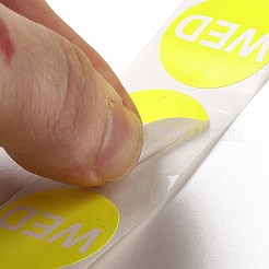 紙ステッカーロール  DIY スクラップブッキングクラフト用のラウンドドットデカール  週  きいろ  25mm  500PCS /ロールについて&nbsp;LS-STIC-E002-02C