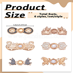 6 Sets 6 Styles Alloy Enamel Jean Button Pins&nbsp;BUTT-LP0002-02