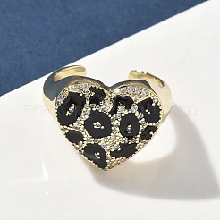 Brass Micro Pave Cubic Zirconia Cuff Rings&nbsp;RJEW-H256-07G